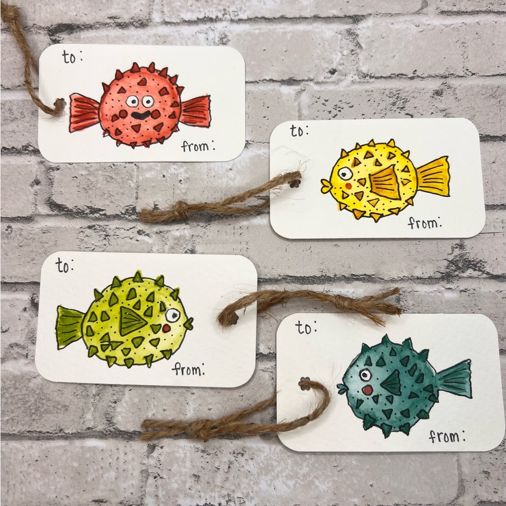 Whimsical Handpainted Fish Gift Tags